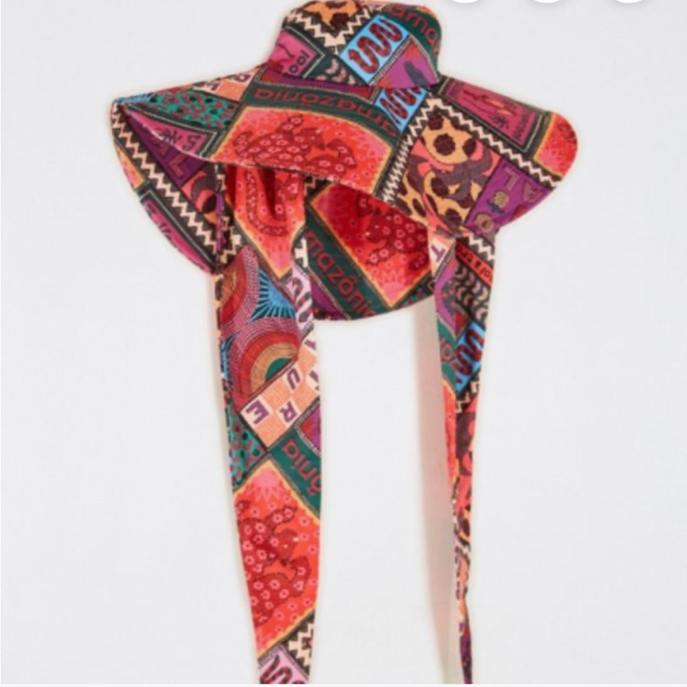 Farm Rio Dotted Patchwork Scarf hat - image 2